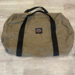 Vintage Camp Inn Brown Nylon Duffel Bag Made in USA